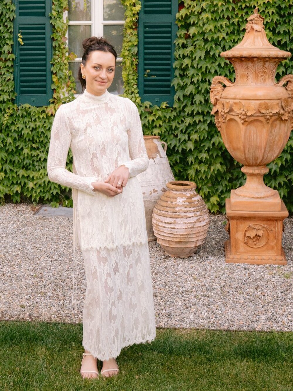 Kamperett Isabella Bridal Lace Tunic & Skirt Set Cream S